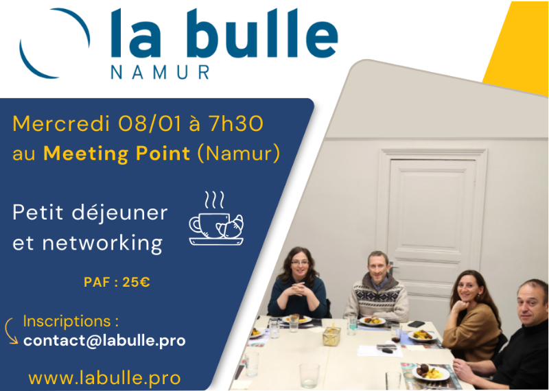 Participez à la prochaine réunion de La Bulle Namur le 8 janvier 2025